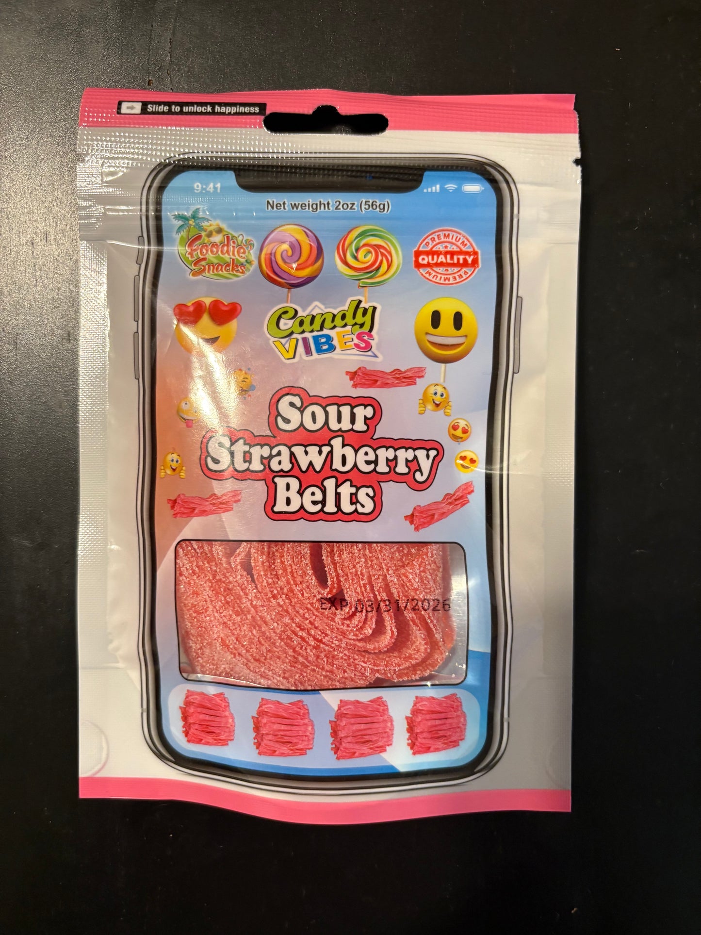 Candy Vibes Sour Strawberry Belts