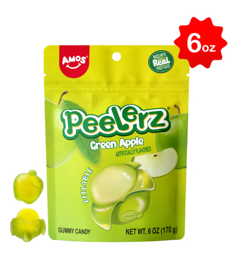 Amos Peelerz Peelable Gummy Candy – Assorted Fruit Flavors