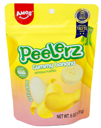 Amos Peelerz Peelable Gummy Candy – Assorted Fruit Flavors