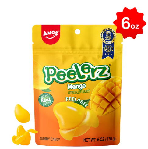 Amos Peelerz Peelable Gummy Candy – Assorted Fruit Flavors