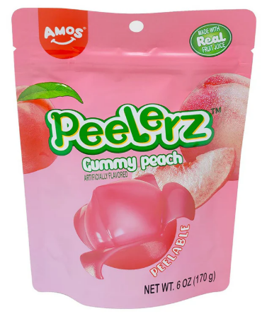 Amos Peelerz Peelable Gummy Candy – Assorted Fruit Flavors