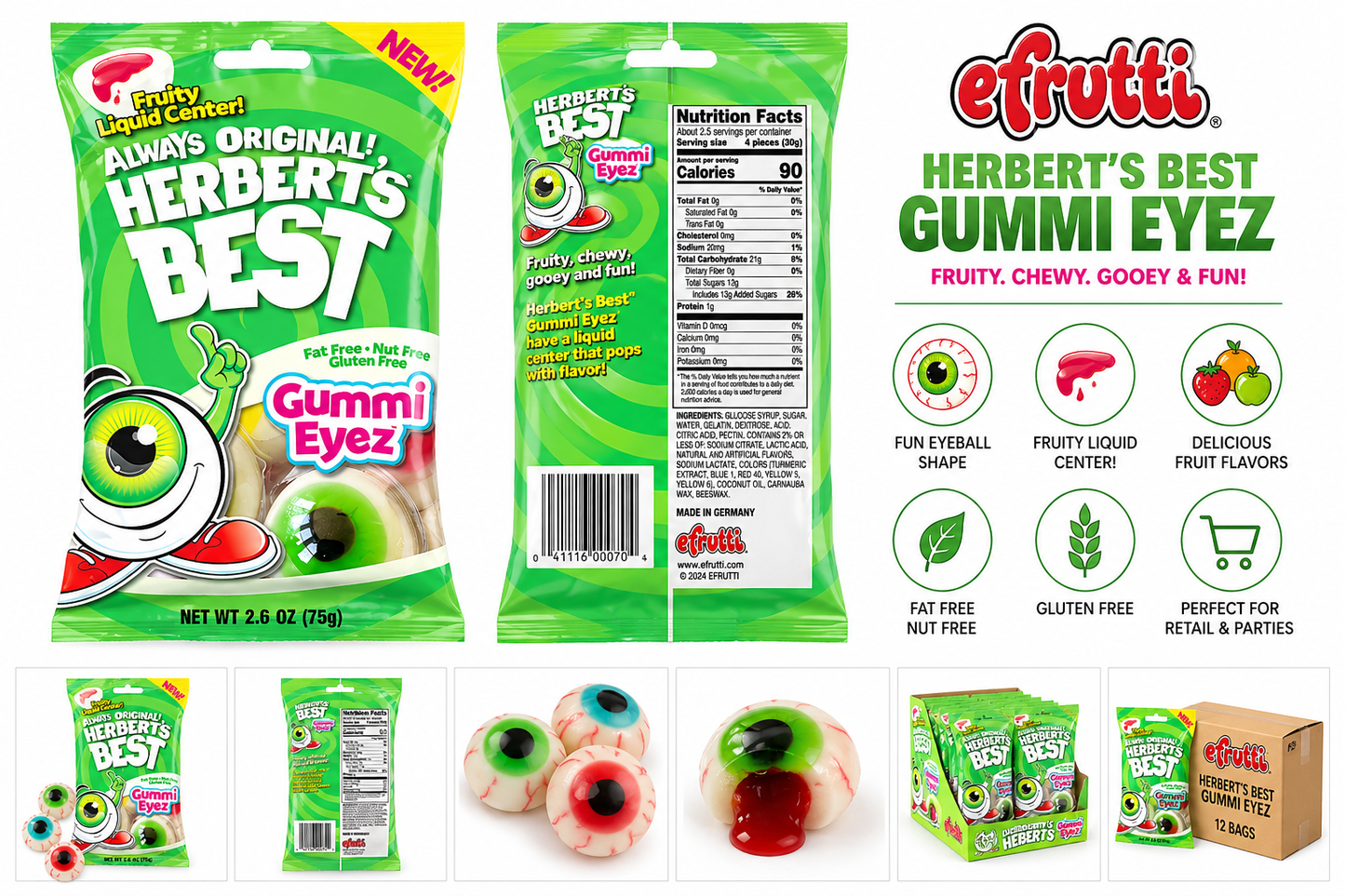 Efrutti Gummy Eyez – Herbert’s Best Gummy Candy | Fun Filled Gummy Eyeballs