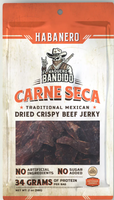 Vaquero Bandido Habanero Carne Seca (Mexican Dried Crispy Beef Jerky)