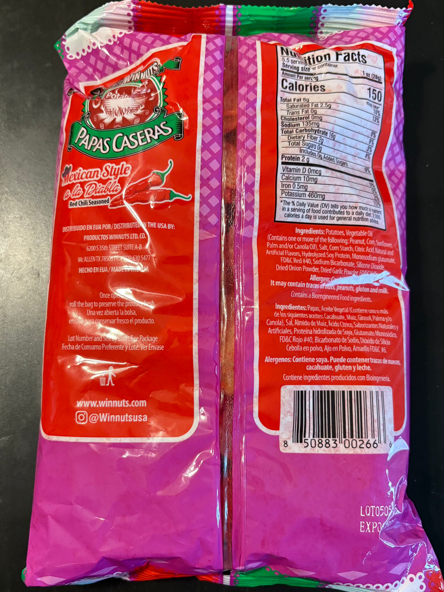 Win Nuts Papas Caseras Mexican Style a  la Diabla Potato Chips