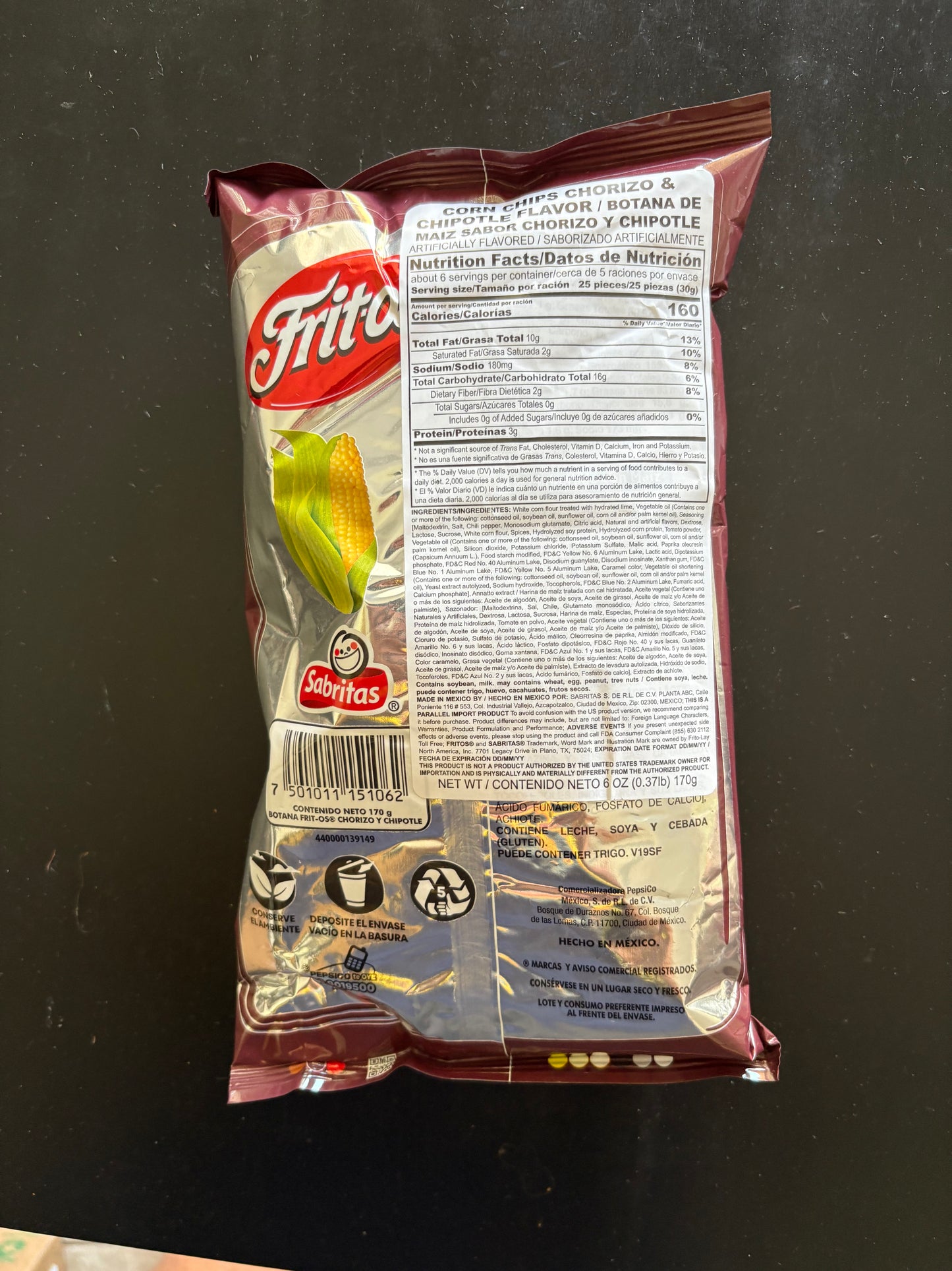 Fritos Chorizo y Chipotle Corn Chips