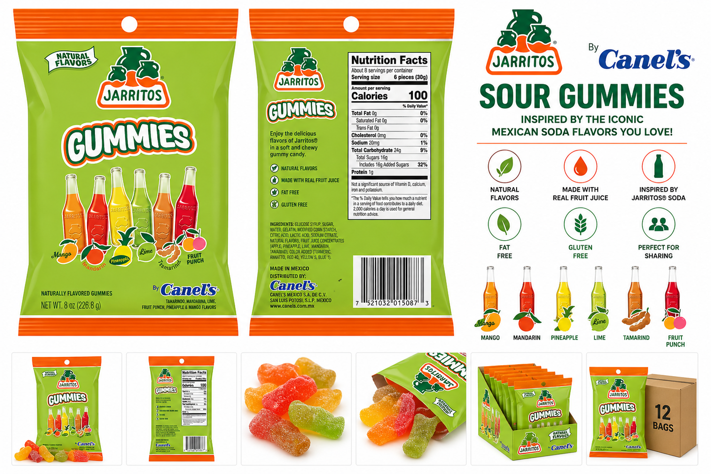 Canels Jarritos Gummies – Mexican Soda-Inspired Fruity Gummy Candy (Assorted Flavors)
