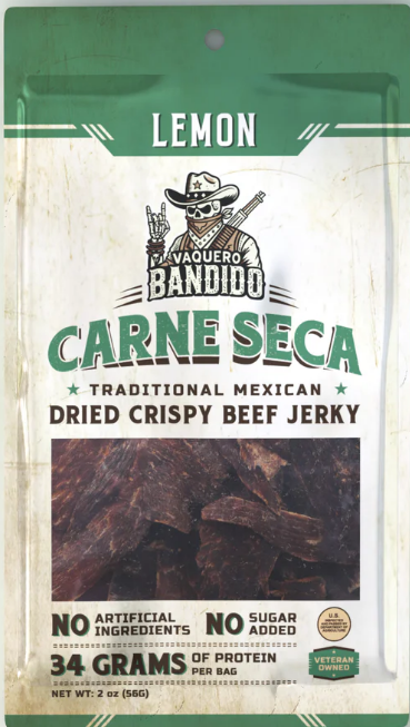 Vaquero Bandido Lemon Carne Seca (Mexican Dried Crispy Beef Jerky)