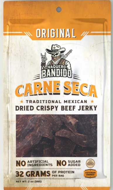 Vaquero Bandido Original Carne Seca (Mexican Dried Crispy Beef Jerky)