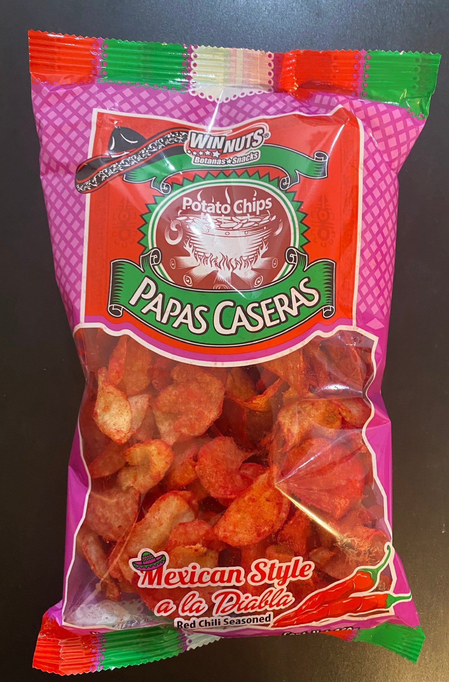 Win Nuts Papas Caseras Mexican Style a  la Diabla Potato Chips