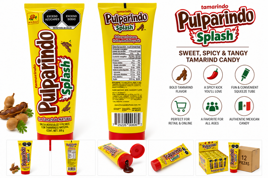 Pulparindo Splash Tamarind Candy – Sweet, Spicy & Tangy Squeeze Treat