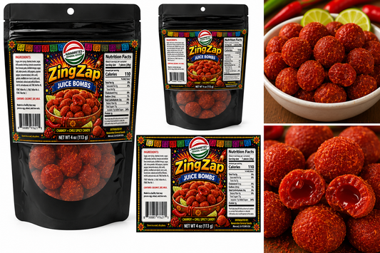 ZingZap Juice Bombs – Chamoy + Chili Spicy Candy – 4 oz